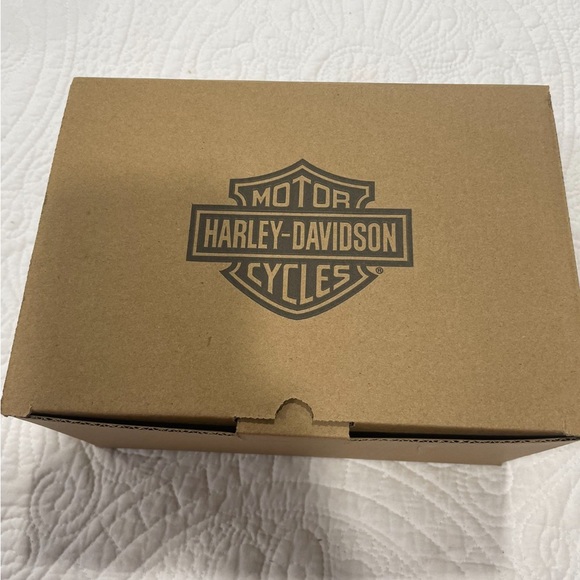 HARLEY DAVIDSON HIGH BALL GLASSES SET ENGRAVED LOGO WOODEN BOX SET - Picture 5 of 5